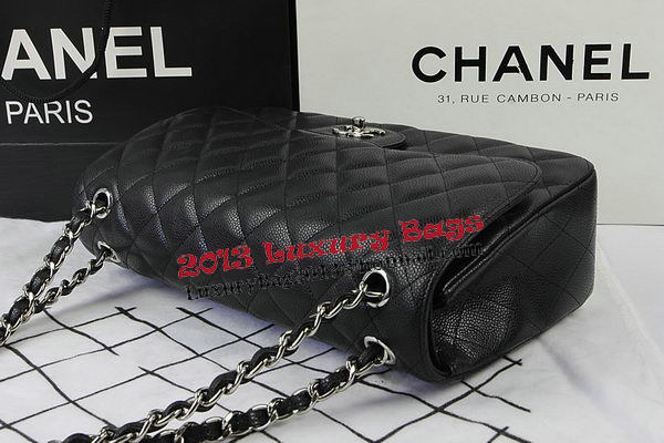 Chanel Classic Flap Bag Black Cannage Pattern CF1113 Silver Chanel Classic Flap Bag Black Cannage Pattern CF1113 Silver