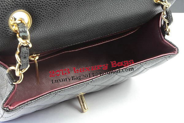 Chanel Classic MINI Flap Bag Black Cannage Pattern CF1119 Gold Chanel Classic MINI Flap Bag Black Cannage Pattern CF1119 Gold