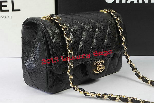 Chanel Classic MINI Flap Bag Black Cannage Pattern CF1119 Gold Chanel Classic MINI Flap Bag Black Cannage Pattern CF1119 Gold