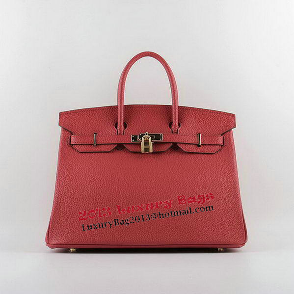 Hermes Birkin 35CM Tote Bags Red Grainy Leather H-35 Gold Hermes Birkin 35CM Tote Bags Red Grainy Leather H-35 Gold