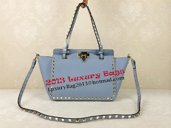 Valentino Garavani Rockstud mini Tote Bag Original Leather VG1916 SkyBlue Valentino Garavani Rockstud mini Tote Bag Original Leather VG1916 SkyBlue