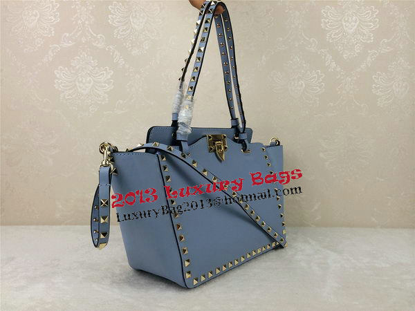 Valentino Garavani Rockstud mini Tote Bag Original Leather VG1916 SkyBlue Valentino Garavani Rockstud mini Tote Bag Original Leather VG1916 SkyBlue