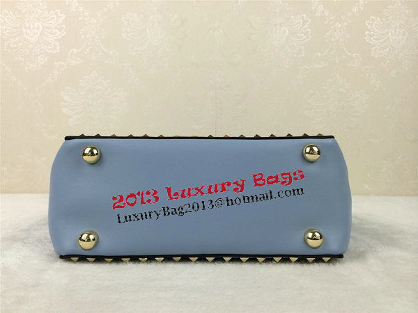 Valentino Garavani Rockstud mini Tote Bag Original Leather VG1916 SkyBlue Valentino Garavani Rockstud mini Tote Bag Original Leather VG1916 SkyBlue