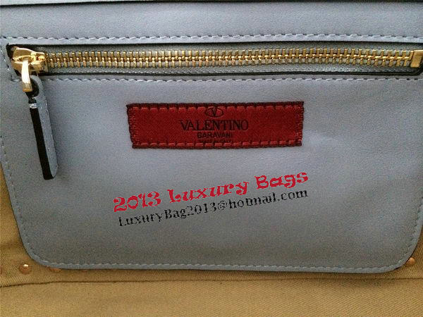 Valentino Garavani Rockstud mini Tote Bag Original Leather VG1916 SkyBlue Valentino Garavani Rockstud mini Tote Bag Original Leather VG1916 SkyBlue