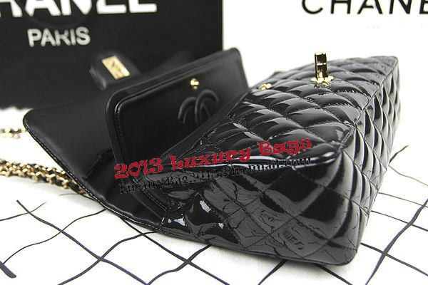 Chanel 2.55 Series Bags Black Original Patent Leather A1112 Gold Chanel 2.55 Series Bags Black Original Patent Leather A1112 Gold