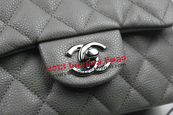 Chanel Classic MINI Flap Bag CF1115 Grey Cannage Pattern Silver Chanel Classic MINI Flap Bag CF1115 Grey Cannage Pattern Silver