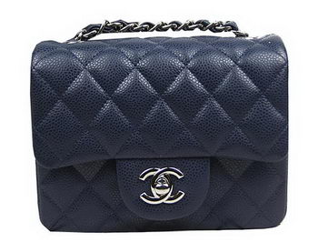 Chanel Classic MINI Flap Bag CF1115 Royal Cannage Pattern Silver