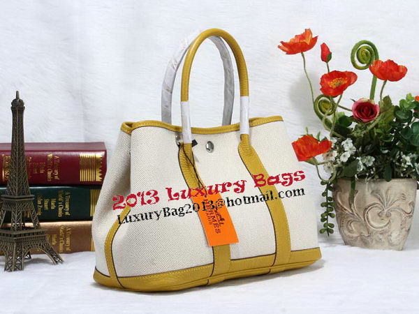 Hermes Garden Party 30cm Tote Bag Canvas Yellow Hermes Garden Party 30cm Tote Bag Canvas Yellow