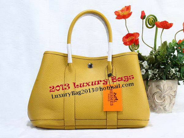 Hermes Garden Party 30cm Tote Bag Grainy Leather Yellow Hermes Garden Party 30cm Tote Bag Grainy Leather Yellow