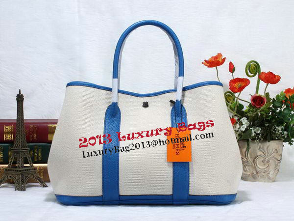 Hermes Garden Party 36cm Tote Bag Canvas Blue Hermes Garden Party 36cm Tote Bag Canvas Blue