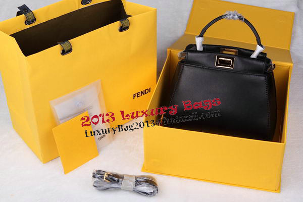 Fendi mini Peekaboo Bag Sheepskin Leather FD520885 Black Fendi mini Peekaboo Bag Sheepskin Leather FD520885 Black