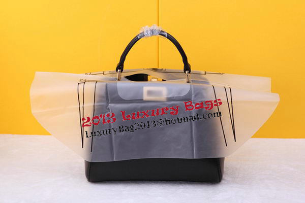 Fendi mini Peekaboo Bag Sheepskin Leather FD520885 Black Fendi mini Peekaboo Bag Sheepskin Leather FD520885 Black