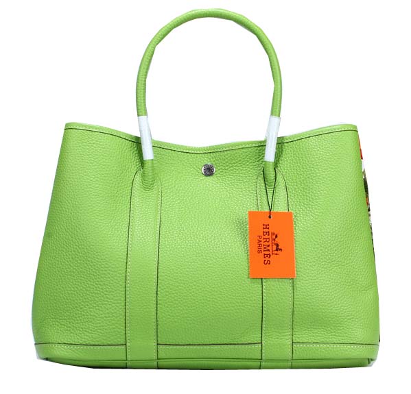 Hermes Garden Party 36cm Tote Bag Grainy Leather Green