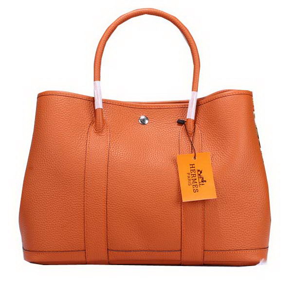 Hermes Garden Party 36cm Tote Bag Grainy Leather Orange