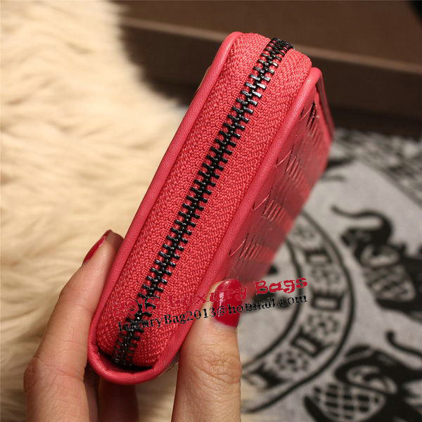 Bottega Veneta Intrecciato Nappa Zip Around Wallets 114073 Light Red Bottega Veneta Intrecciato Nappa Zip Around Wallets 114073 Light Red