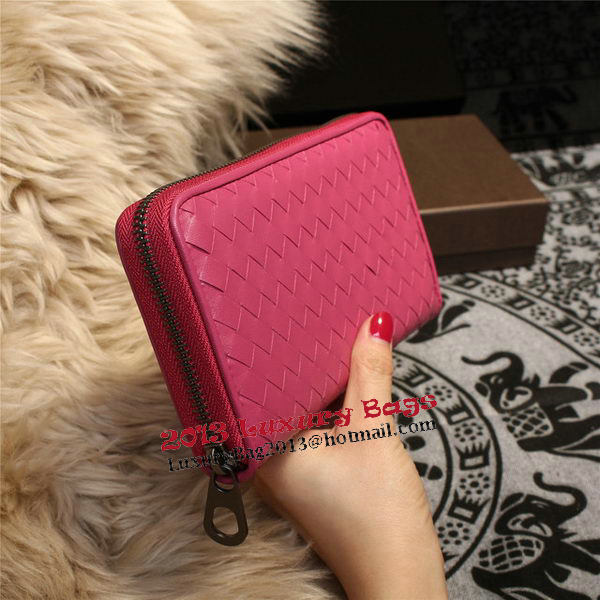 Bottega Veneta Intrecciato Nappa Zip Around Wallets 114073 Rose Bottega Veneta Intrecciato Nappa Zip Around Wallets 114073 Rose