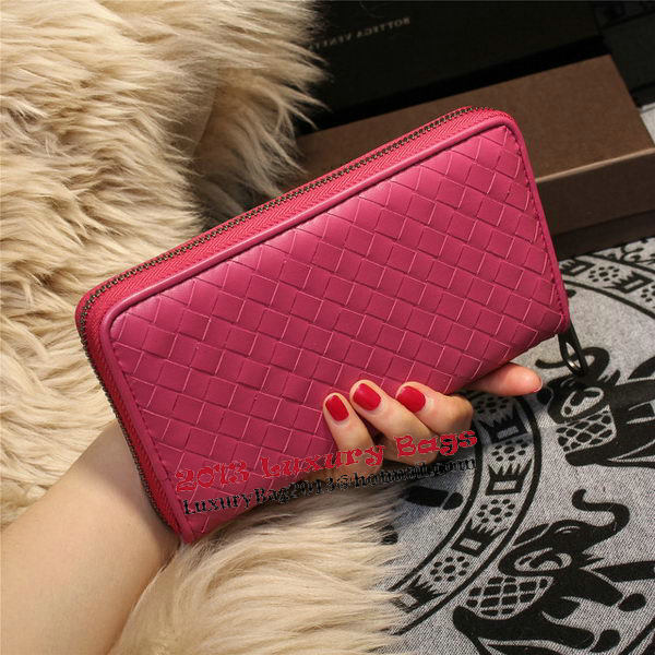 Bottega Veneta Intrecciato Nappa Zip Around Wallets 114073 Rose Bottega Veneta Intrecciato Nappa Zip Around Wallets 114073 Rose