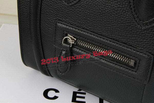 Celine Luggage Micro Boston Bag Clemence Leather CT33081 Black Celine Luggage Micro Boston Bag Clemence Leather CT33081 Black