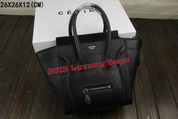 Celine Luggage Micro Boston Bag Clemence Leather CT33081 Black Celine Luggage Micro Boston Bag Clemence Leather CT33081 Black
