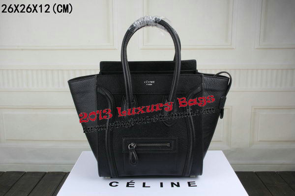 Celine Luggage Micro Boston Bag Clemence Leather CT33081 Black Celine Luggage Micro Boston Bag Clemence Leather CT33081 Black