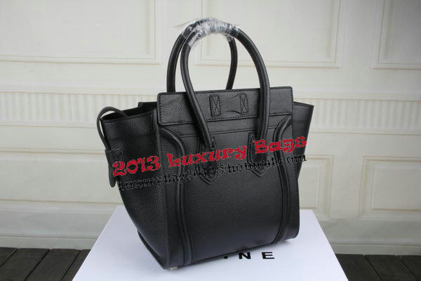 Celine Luggage Micro Boston Bag Clemence Leather CT33081 Black Celine Luggage Micro Boston Bag Clemence Leather CT33081 Black