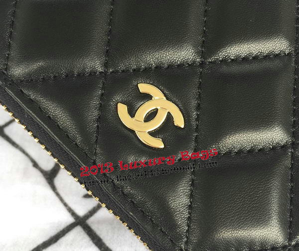 Chanel Matelasse Zip Around Wallet Black Sheepskin A50097 Gold Chanel Matelasse Zip Around Wallet Black Sheepskin A50097 Gold