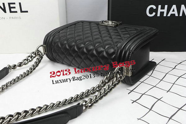 Boy Chanel Flap Shoulder Bags Black Original Sheepskin A67025 Silver Boy Chanel Flap Shoulder Bags Black Original Sheepskin A67025 Silver