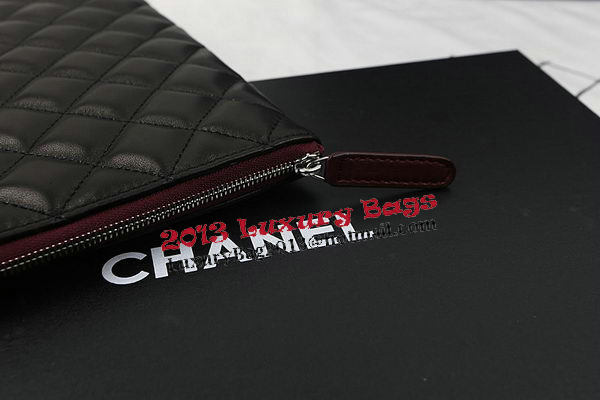 Chanel Clutch Bag Black Original Sheepskin A69254 A69253 A69252 Silver Chanel Clutch Bag Black Original Sheepskin A69254 A69253 A69252 Silver