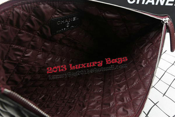 Chanel Clutch Bag Black Original Sheepskin A69254 A69253 A69252 Silver Chanel Clutch Bag Black Original Sheepskin A69254 A69253 A69252 Silver