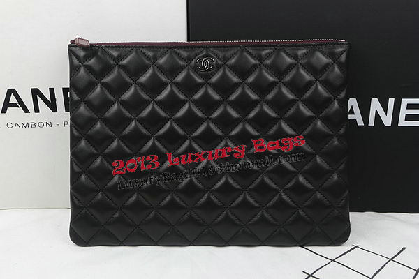 Chanel Clutch Bag Black Original Sheepskin A69254 A69253 A69252 Silver Chanel Clutch Bag Black Original Sheepskin A69254 A69253 A69252 Silver