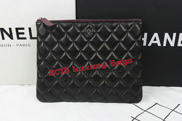Chanel Clutch Bag Black Original Sheepskin A69254 A69253 A69252 Silver Chanel Clutch Bag Black Original Sheepskin A69254 A69253 A69252 Silver