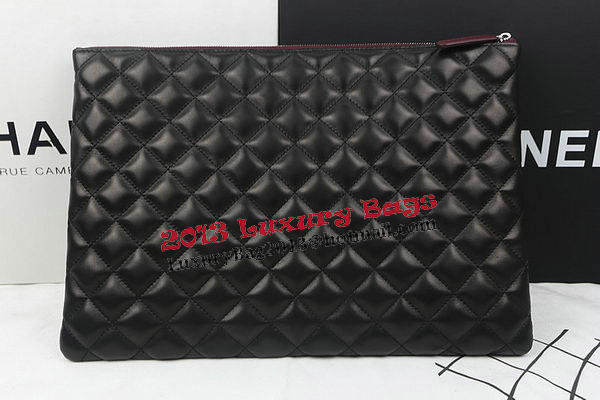 Chanel Clutch Bag Black Original Sheepskin A69254 A69253 A69252 Silver Chanel Clutch Bag Black Original Sheepskin A69254 A69253 A69252 Silver