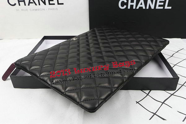 Chanel Clutch Bag Black Original Sheepskin A69254 A69253 A69252 Silver Chanel Clutch Bag Black Original Sheepskin A69254 A69253 A69252 Silver