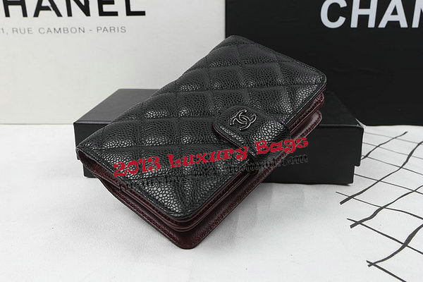 Chanel Matelasse Bi-Fold Wallet Black Original Cannage Pattern A48667 Silver Chanel Matelasse Bi-Fold Wallet Black Original Cannage Pattern A48667 Silver
