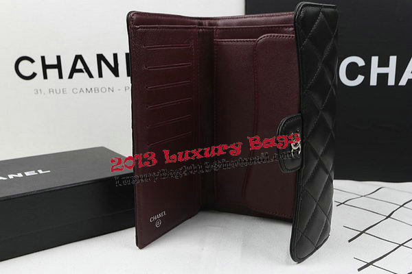 Chanel Tri-Fold Wallet Black Original Sheppskin A31506 Silver Chanel Tri-Fold Wallet Black Original Sheppskin A31506 Silver