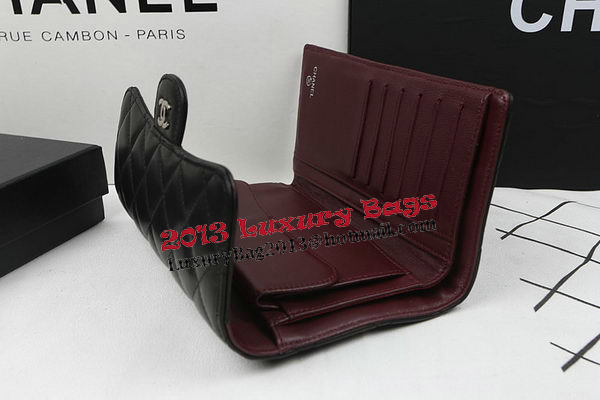 Chanel Tri-Fold Wallet Black Original Sheppskin A31506 Silver Chanel Tri-Fold Wallet Black Original Sheppskin A31506 Silver
