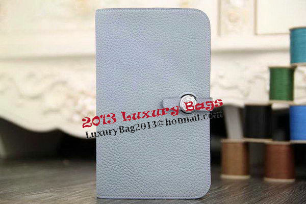 Hermes Compact Passport Holder Original Leather Wallet SkyBlue Hermes Compact Passport Holder Original Leather Wallet SkyBlue