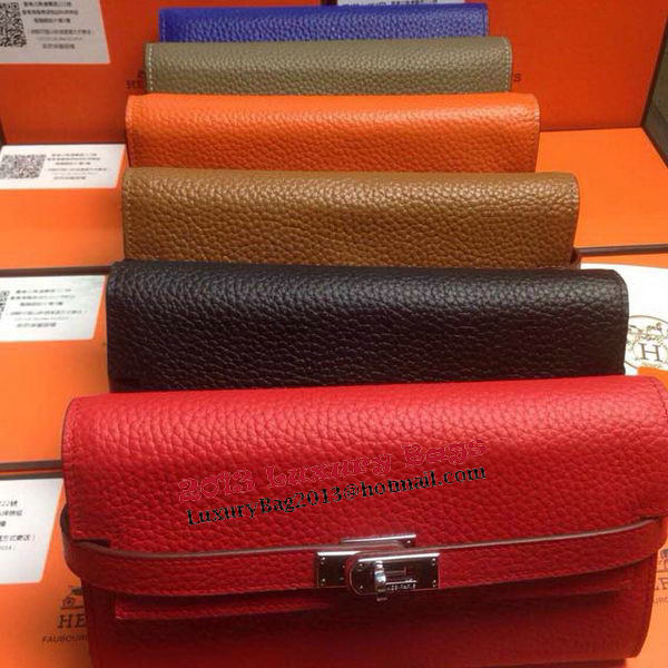 Hermes Kelly Wallet Togo Leather Bi-Fold Purse HA708W Light Blue Hermes Kelly Wallet Togo Leather Bi-Fold Purse HA708W Light Blue