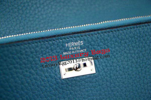 Hermes Kelly Wallet Togo Leather Bi-Fold Purse HA708W Light Blue Hermes Kelly Wallet Togo Leather Bi-Fold Purse HA708W Light Blue