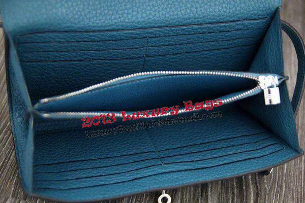 Hermes Kelly Wallet Togo Leather Bi-Fold Purse HA708W Light Blue Hermes Kelly Wallet Togo Leather Bi-Fold Purse HA708W Light Blue