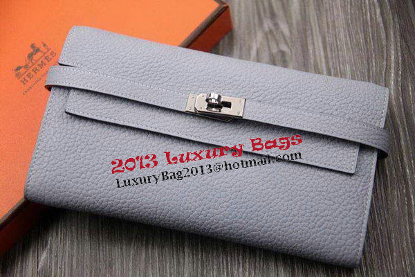 Hermes Kelly Wallet Togo Leather Bi-Fold Purse HA708W SkyBlue Hermes Kelly Wallet Togo Leather Bi-Fold Purse HA708W SkyBlue