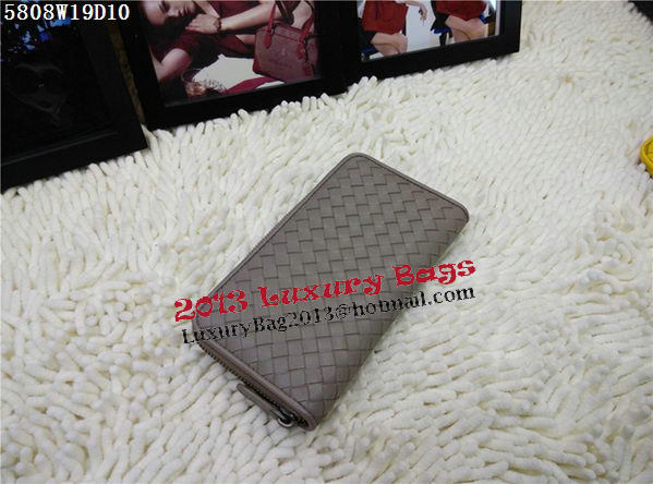 Bottega Veneta Intrecciato Nappa Zip Around Wallet BV5808 Grey Bottega Veneta Intrecciato Nappa Zip Around Wallet BV5808 Grey