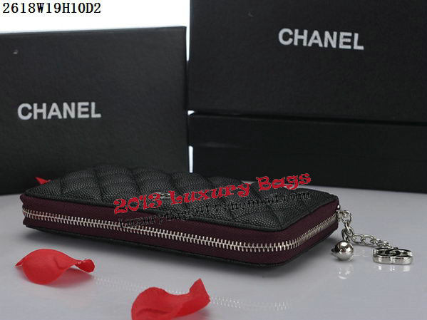 Chanel Matelasse Zip Around Wallet Cannage Pattern A2618 Black Chanel Matelasse Zip Around Wallet Cannage Pattern A2618 Black
