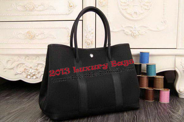 Hermes Garden Party 36cm 30cm Tote Bag Canvas Black Hermes Garden Party 36cm 30cm Tote Bag Canvas Black