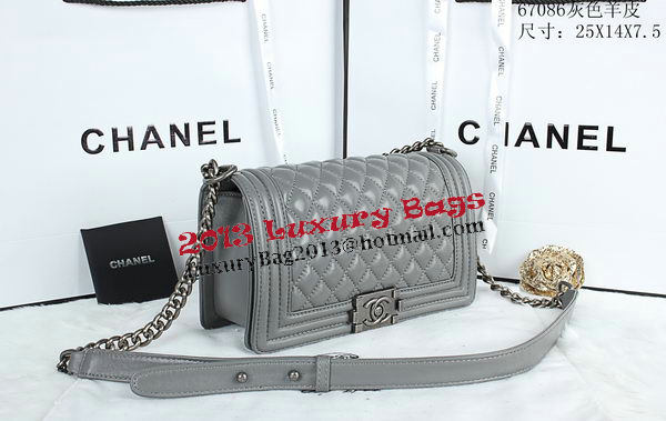 Boy Chanel Flap Shoulder Bags Sheepskin Leather A67086 Grey Boy Chanel Flap Shoulder Bags Sheepskin Leather A67086 Grey