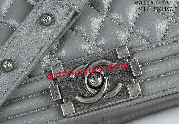 Boy Chanel Flap Shoulder Bags Sheepskin Leather A67086 Grey Boy Chanel Flap Shoulder Bags Sheepskin Leather A67086 Grey