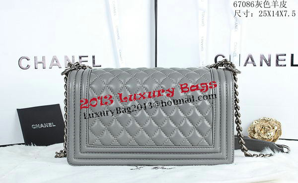 Boy Chanel Flap Shoulder Bags Sheepskin Leather A67086 Grey Boy Chanel Flap Shoulder Bags Sheepskin Leather A67086 Grey