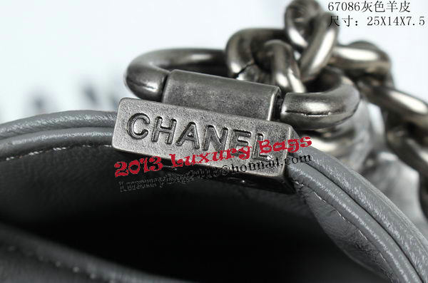 Boy Chanel Flap Shoulder Bags Sheepskin Leather A67086 Grey Boy Chanel Flap Shoulder Bags Sheepskin Leather A67086 Grey