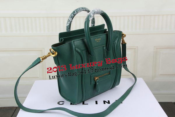 Celine Luggage Nano Bag Original Leather CTS3309 Green Celine Luggage Nano Bag Original Leather CTS3309 Green