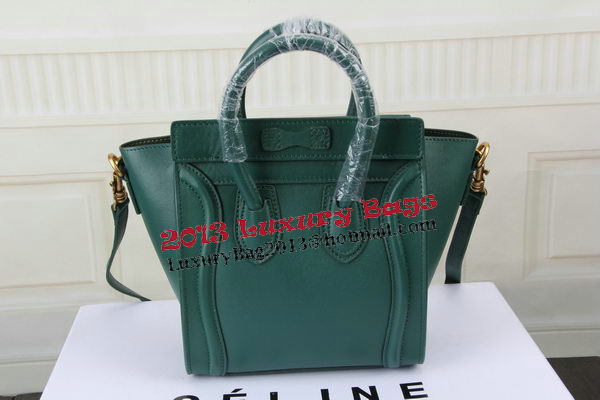 Celine Luggage Nano Bag Original Leather CTS3309 Green Celine Luggage Nano Bag Original Leather CTS3309 Green